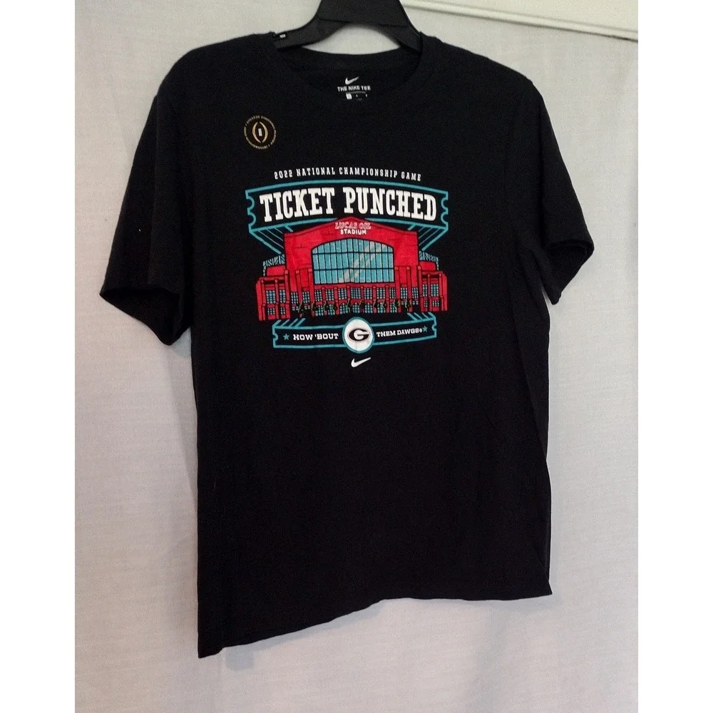 Nike Georgia Bulldogs 2022 National Championship Ticket Punched T-Shirt Men's-L